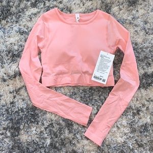NWT Lululemon Ebb to Street Long Sleeve Dew Pink Size 4